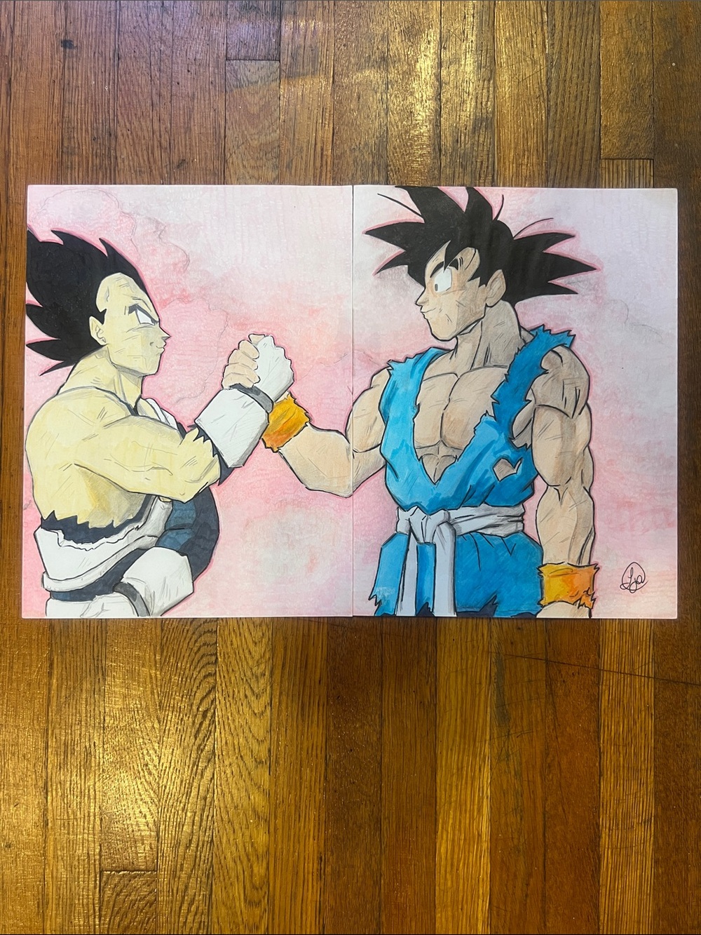 Vegeta & Goku handcrafted (drawing by yours truly)